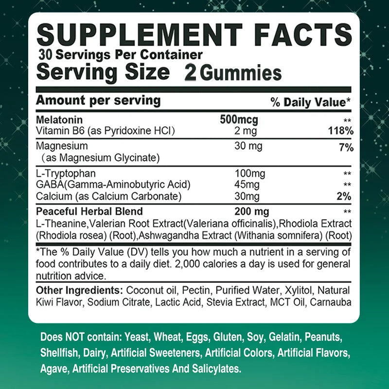 Melatonin Gummies - Promote Rapid Sleep, Improve Sleep Quality, and Enhance Immunity - 60 Gummies
