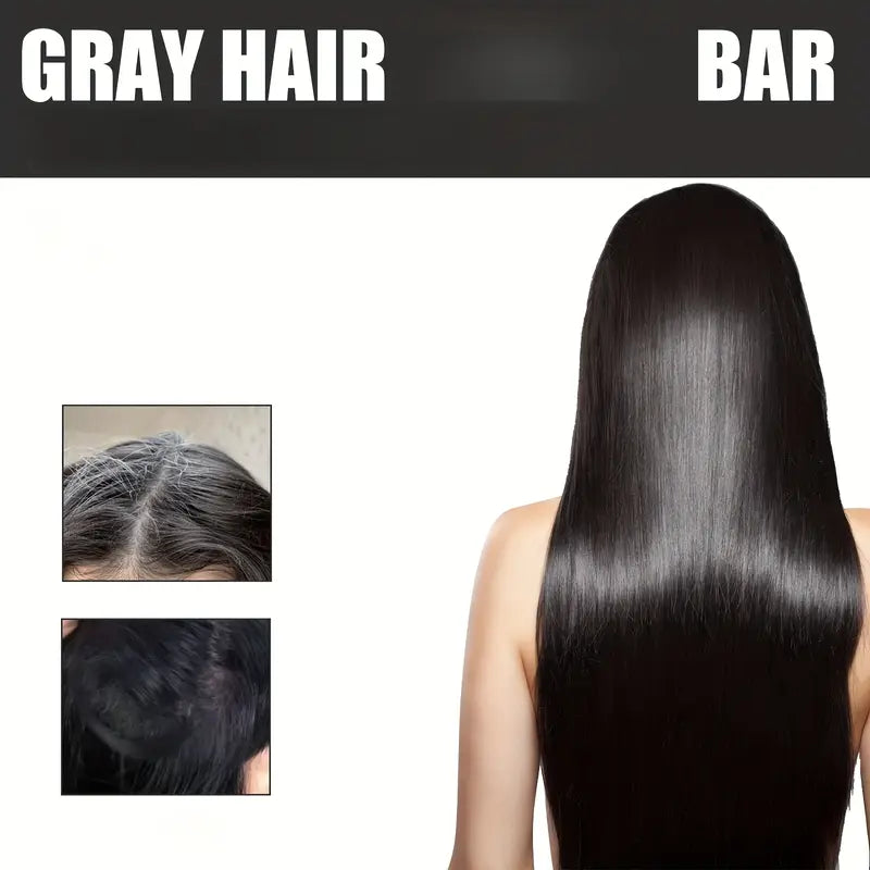 Gray Hair Reverse Bar Shampoo for Healthy Hair Appearance with Natural Extracts of Ginseng Root, Sesame Seed and Charcoal