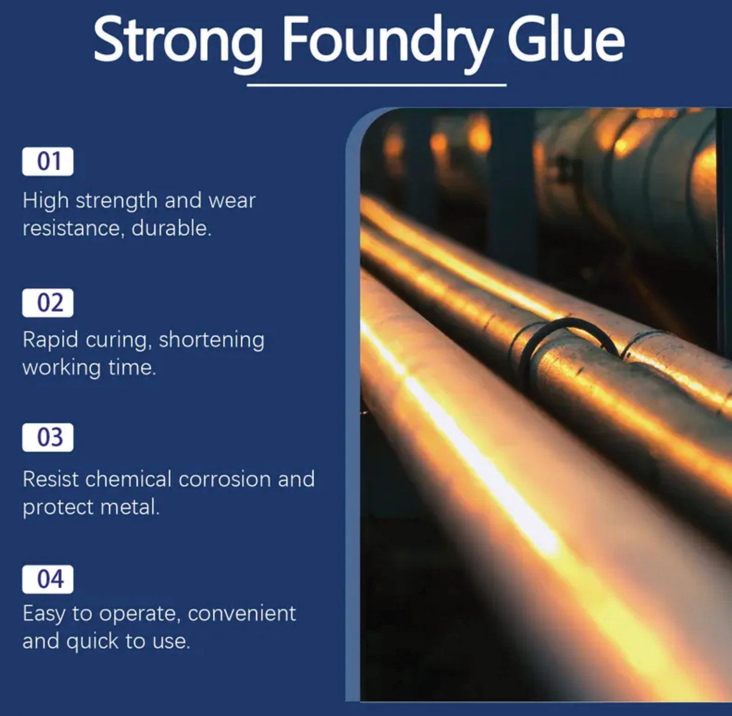 Magic Metal Welding Glue – Industrial Epoxy Resin Adhesive for Metal, Wood & More | Heat & Water Resistant Heavy-Duty Weld Repair Solution