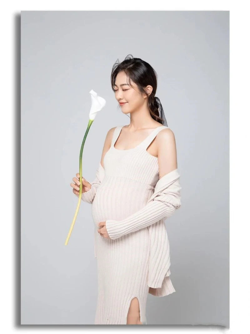 Maternity Dress for Women Pregnant Dresses Photography Casual Long Sleeve Solid Color Sexy Tight Jersey Dress Clothes Vestidos