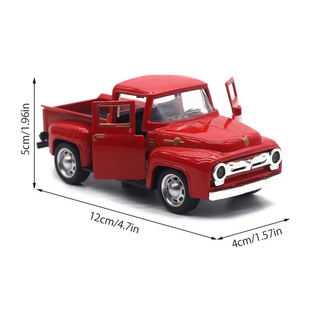 Classic Pickups Truck Car Model 1:32 Scale Pull Back Alloy Diecast & Toys Vehicle Christmas Collection Toy Car For Boys Children