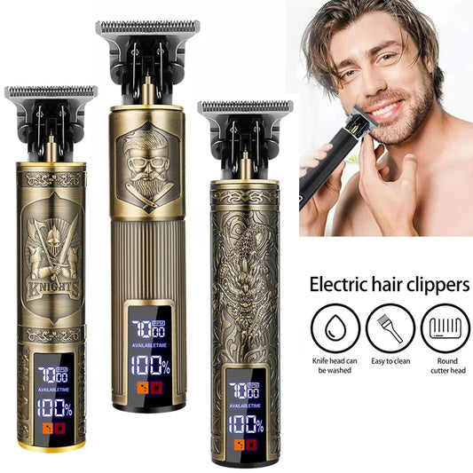 Electric Rechargeable Hair Shaver T9 Vintage Hair Cutting Machine Hair Trimmer Hair Clipper for Men Hair Clipper Beard Shave