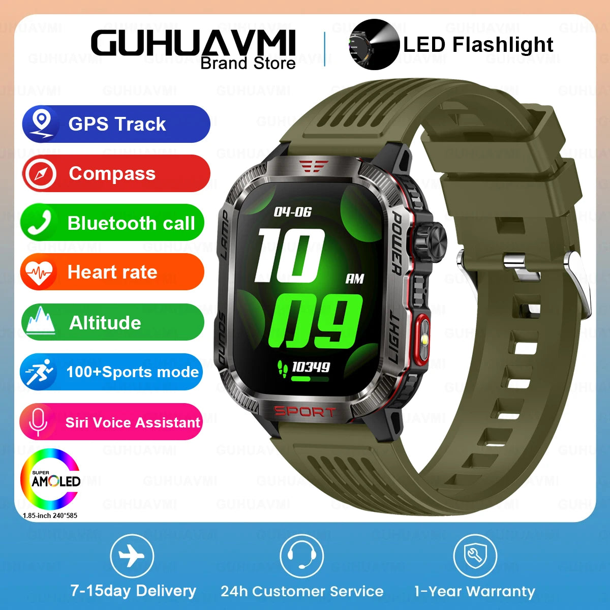 2024 New GPS Outdoor Professional Sports Smart Watch Men Women Heart Rate BT Call 3ATM Waterproof Swimming Fitness Smartwatches