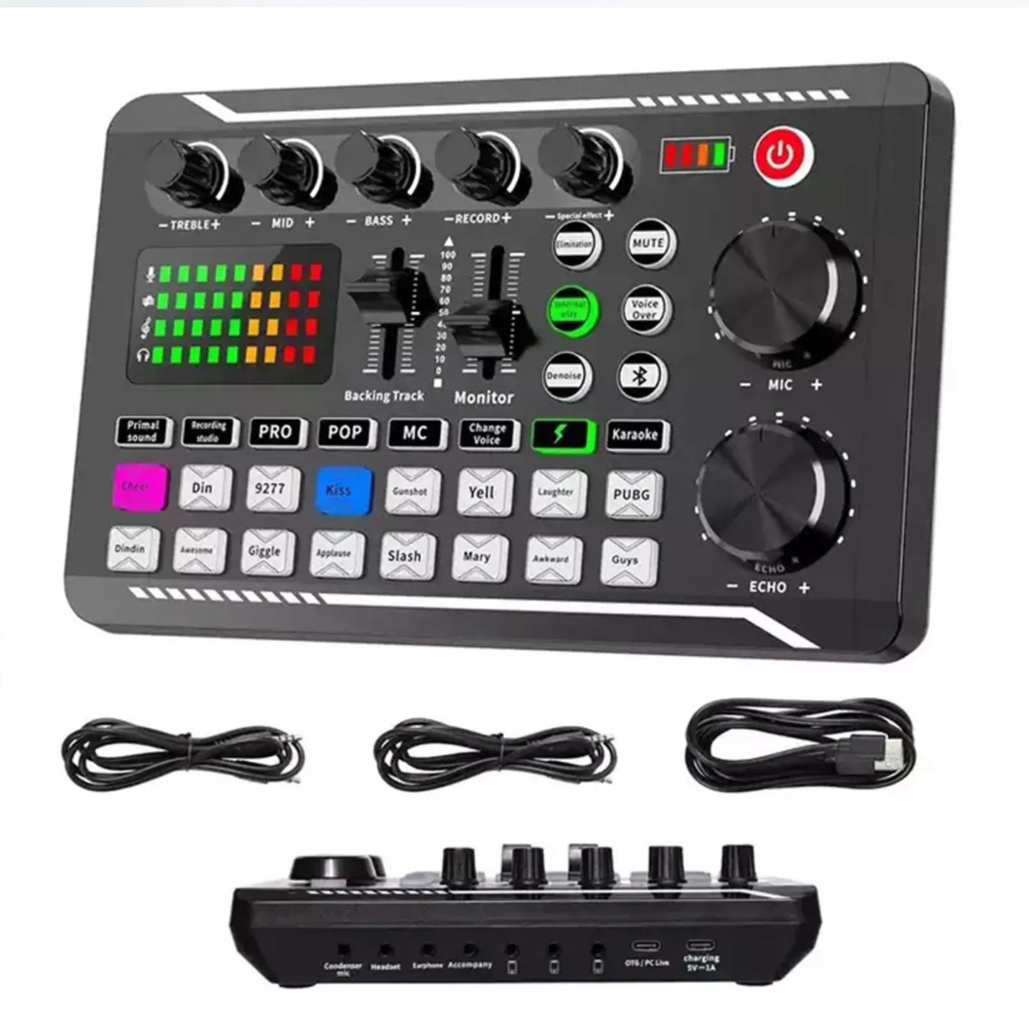 DJ Equipment Microphone Sound Card Console Studio Sound Card Kit Cable Phone Mixing Computer Live Voice Mixer F998 Sound Card