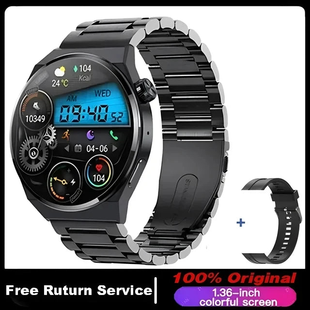 For HUAWEI Smart Watch Men 360*360 Screen Heart rate Music Player Bluetooth Call Waterproof Man Smartwatch For Android IOS 2024