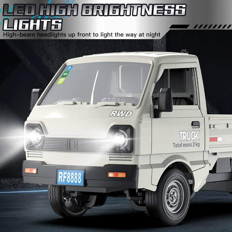 RC Truck 1:16 2.4GHZ RC Car Simulation Drift Climbing Truck With Spray and LED Lights RC Electric Truck Model Boy's Toys Gifts