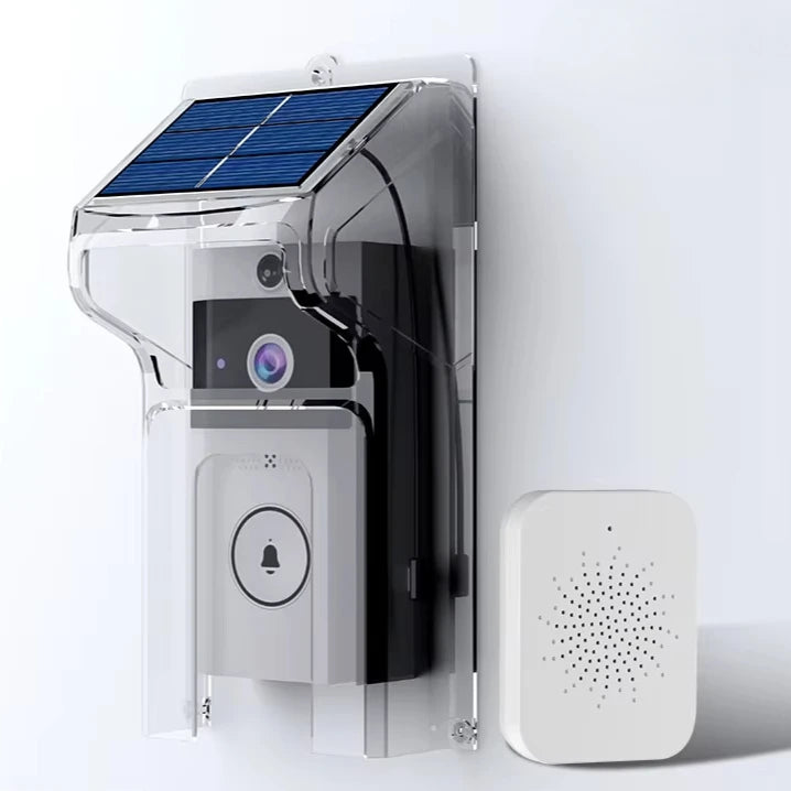 Outdoor Wireless Doorbell with Solar Cover Camera Wifi Digital Door Peepholes Waterproof Smart Home Intercom Video Eye Ring Bell