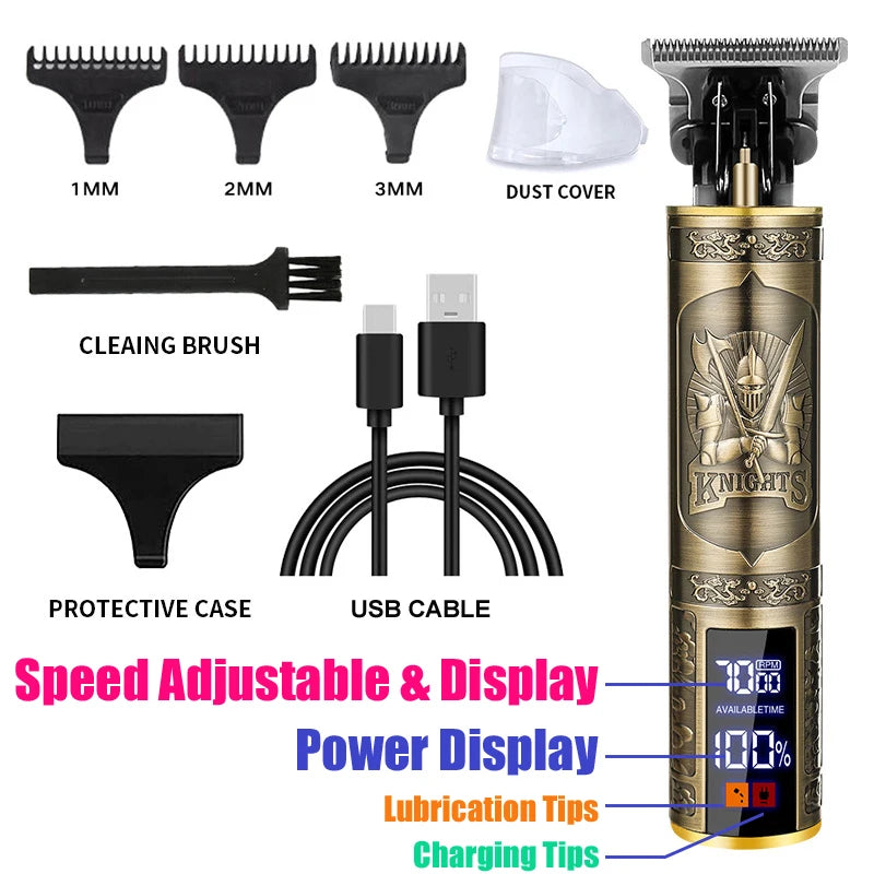 Electric Rechargeable Hair Shaver T9 Vintage Hair Cutting Machine Hair Trimmer Hair Clipper for Men Hair Clipper Beard Shave