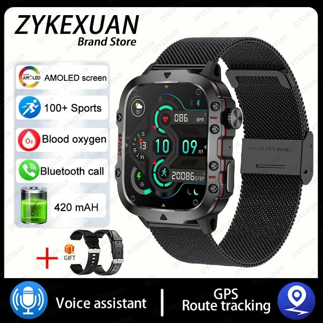 2025 For Xiaomi New Rugged Military GPS Smart Watch Men Bluetooth Call Health Monitoring AI Voice Sports Waterproof Smartwatches