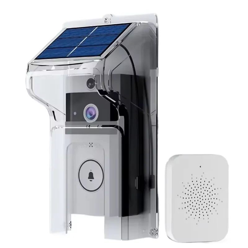 Outdoor Wireless Doorbell with Solar Cover Camera Wifi Digital Door Peepholes Waterproof Smart Home Intercom Video Eye Ring Bell