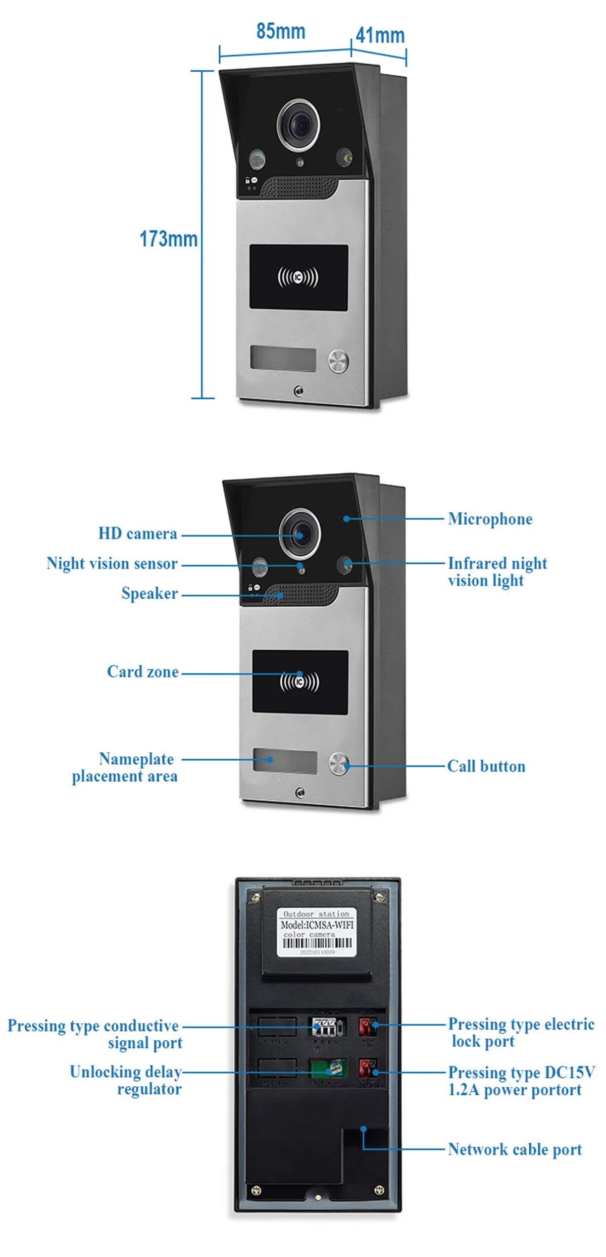Tuya smart video doorbell wifi wireless door bell camera 1080P HD Video Intercom system outdoor doorbell RFID TF motion detect