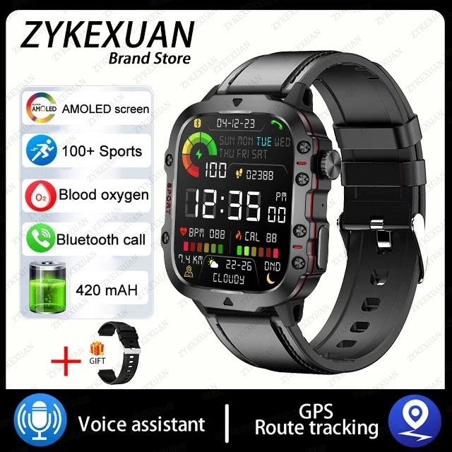 2025 For Xiaomi New Rugged Military GPS Smart Watch Men Bluetooth Call Health Monitoring AI Voice Sports Waterproof Smartwatches