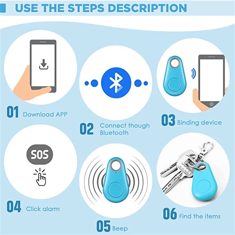 Pet Smart GPS Tracker Mini Anti-Lost Bluetooth Locator Tracer for Dog Cat Kids Car Wallet Key Finder Pet Collar Dog Accessories