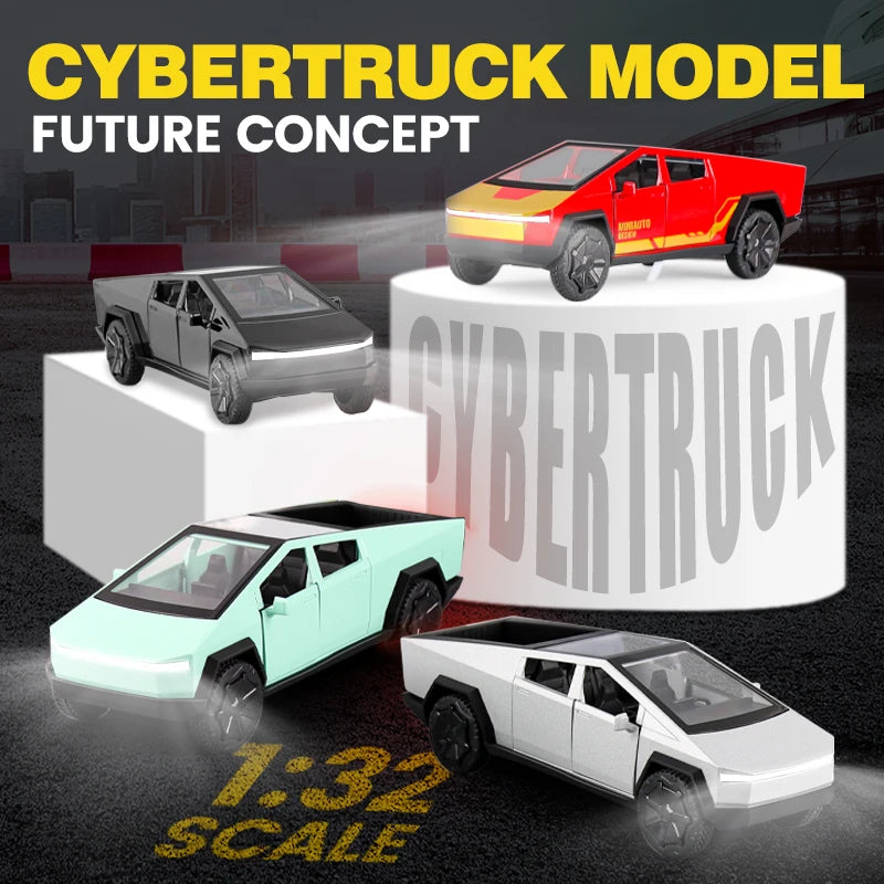 1:32 Alloy Car Model Cybertruck Pickup  Diecasts Metal Toy Off-road Vehicles Car Model Simulation Collection Kids Gifts