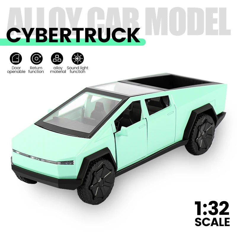 1:32 Alloy Car Model Cybertruck Pickup  Diecasts Metal Toy Off-road Vehicles Car Model Simulation Collection Kids Gifts