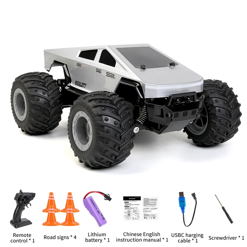 JJRC Q208 Rc Car Cybertruck Pickup Off-Road RC Vehicle Model Remote Control Car RC Racing Charging Truck Car Toy Gift for Kids