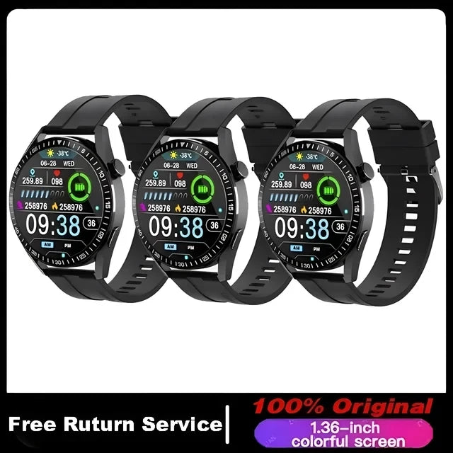 For HUAWEI Smart Watch Men 360*360 Screen Heart rate Music Player Bluetooth Call Waterproof Man Smartwatch For Android IOS 2024