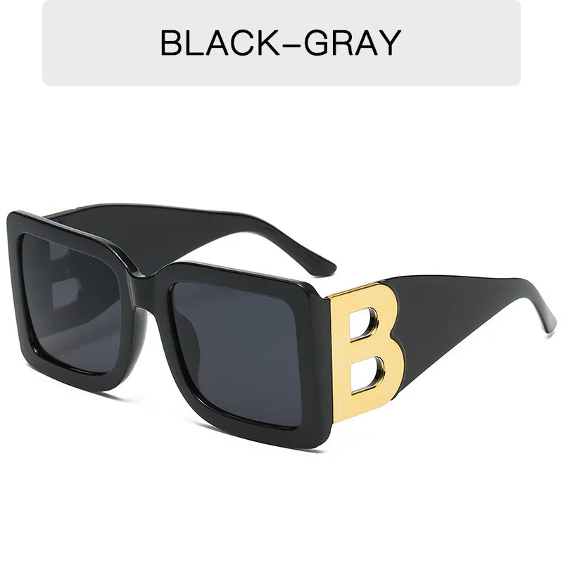 Classic Black Luxury Brand Women's sunglasses Ladies Trendy Designer Square Sun Glasses Retro B-Decorative Shades Eyewear UV400