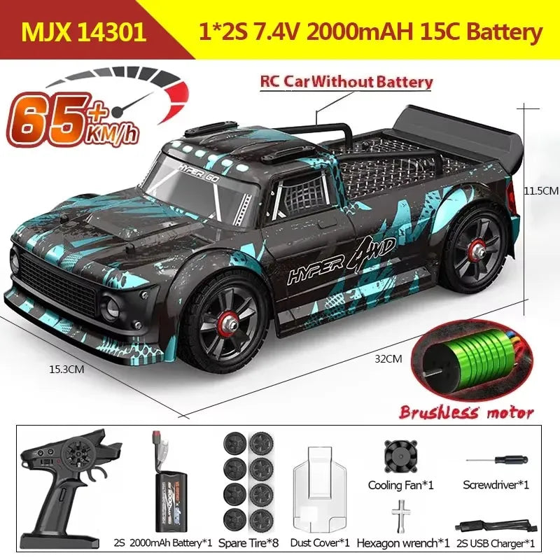 Hyper Go MJX 14209 14210 14301 14302 14303 1/14 4WD RC Car 75KM/H Brushless RC Racing Car Remote Control Cars Off-Road Truck Toy