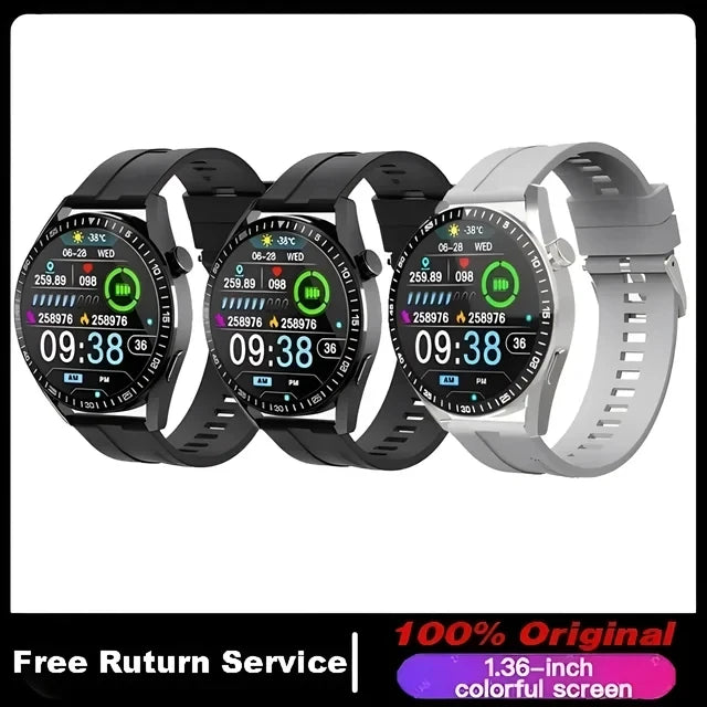 For HUAWEI Smart Watch Men 360*360 Screen Heart rate Music Player Bluetooth Call Waterproof Man Smartwatch For Android IOS 2024