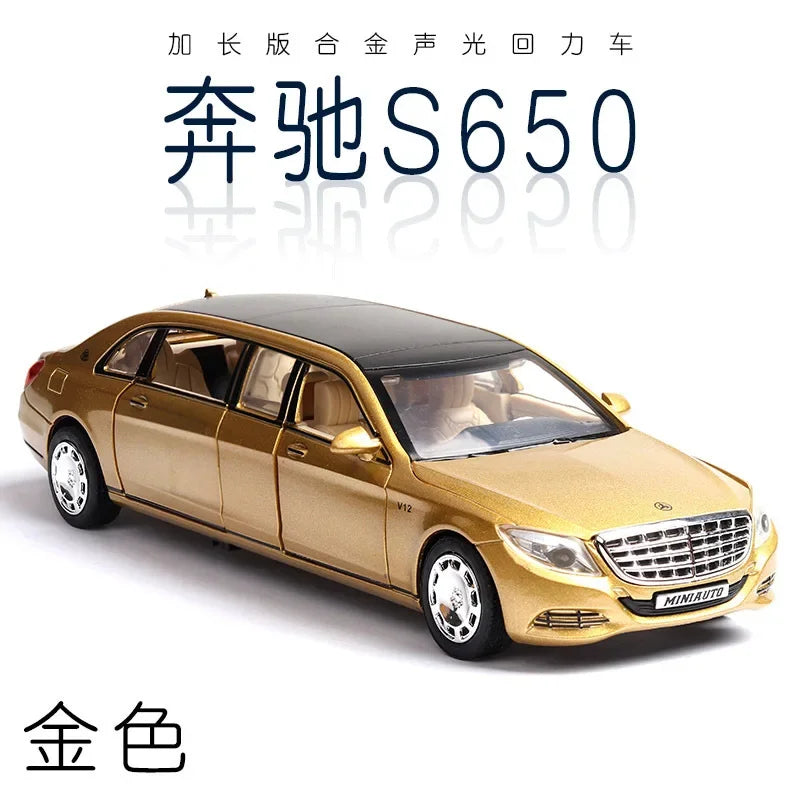 1:32 Mercedes-Benz Maybach S650 Alloy Car Model Children Toy Car Six-Door Extended Version Simulation Car Collection Gift A85