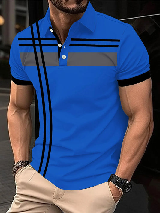 6XL Plus Size Striped Fashion Men's Polos T-Shirts Summer Short Sleeve 3D Printing Street Simple Male POLO T Shirt Casual Tops