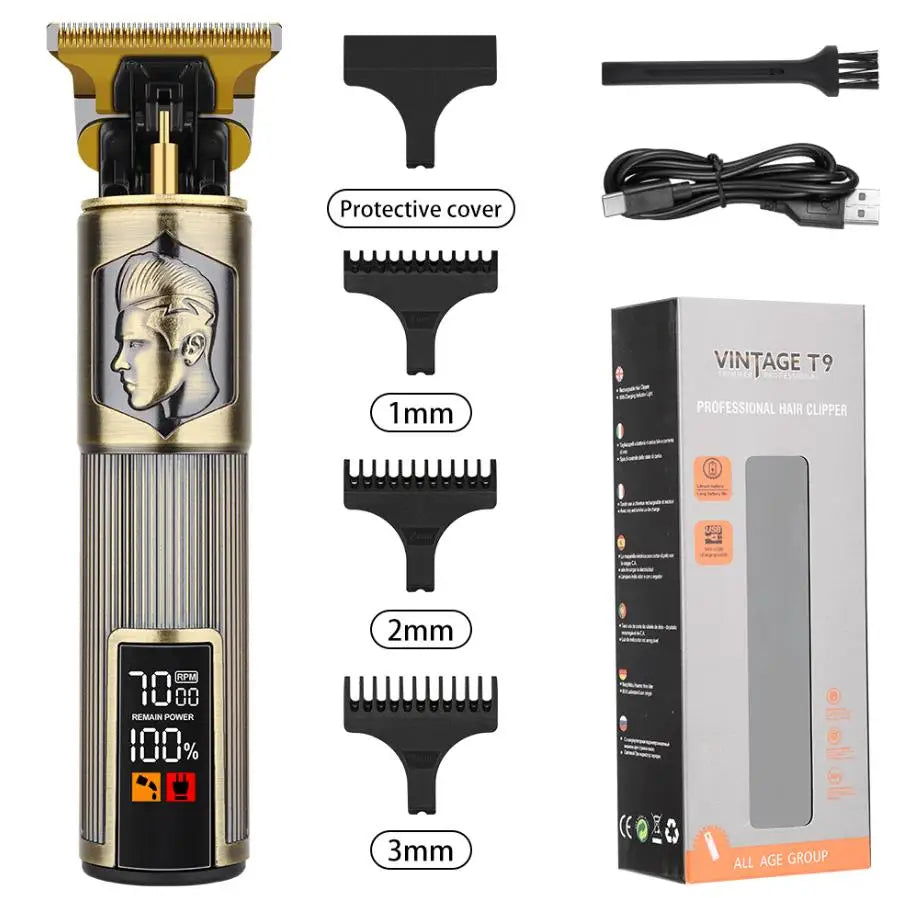 HIENA T9 hair clipper Professional barber Hair cutting Electric trimmer led display strong Power Dragon buddha hair Clippers