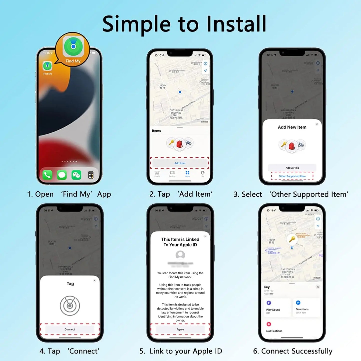 Mini Tracking Device GPS Tracker Works with Find My APP Anti Lose Reminder Device for Iphone Replacement Locator MFI Rated Key