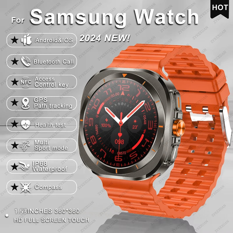2025 New For Samsung Galaxy Watch 7 Ultra GPS NFC Smart Watch Men 1.43 " AMOLED Always Display IP68 BT Call Sports Smartwatches