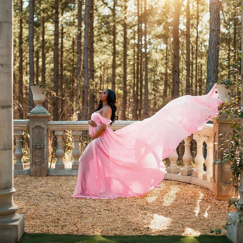 Maternity Dresses For Photography Gown Baby Shower Dress For Pregnant Women Prenatal Photo Clothes Chiffon Floor-length Dress