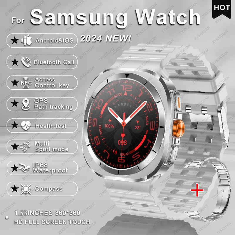 2025 New For Samsung Galaxy Watch 7 Ultra GPS NFC Smart Watch Men 1.43 " AMOLED Always Display IP68 BT Call Sports Smartwatches