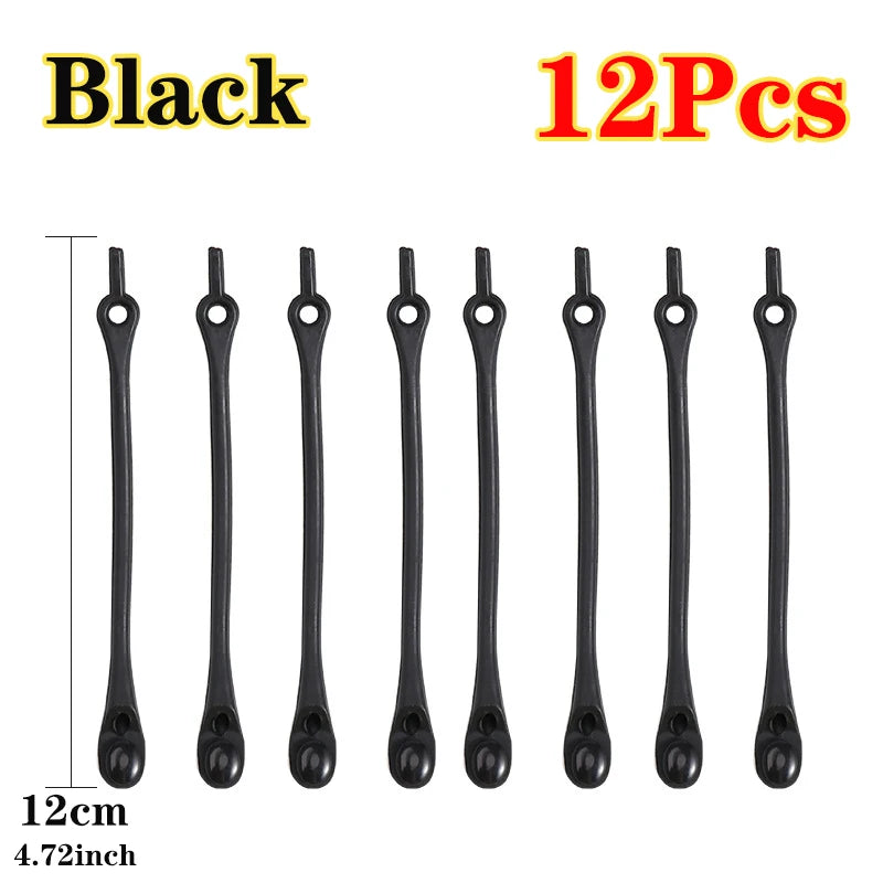 12pcs Laceless Silicone Elastic Laces Rubber No Wash Laces Adult Kids Lazy Lace Free Laces One Size Versatile Fits Most Shoes