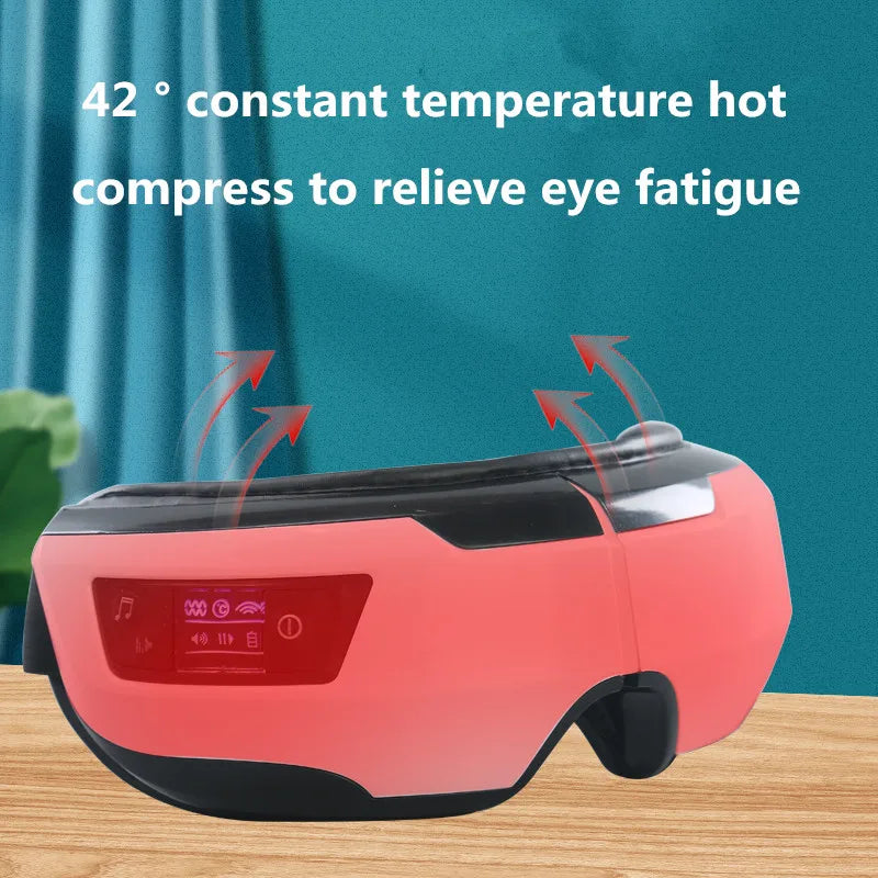 Rechargeable Eye Massager Vibration Air Pressure Heating Massage Relax Fatigue Stress Bluetoothglasses Eye Massage Machine Music