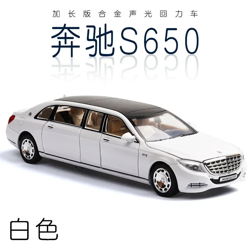 1:32 Mercedes-Benz Maybach S650 Alloy Car Model Children Toy Car Six-Door Extended Version Simulation Car Collection Gift A85