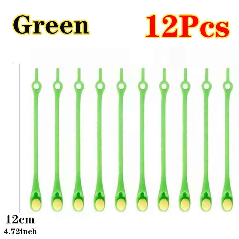 12pcs Laceless Silicone Elastic Laces Rubber No Wash Laces Adult Kids Lazy Lace Free Laces One Size Versatile Fits Most Shoes