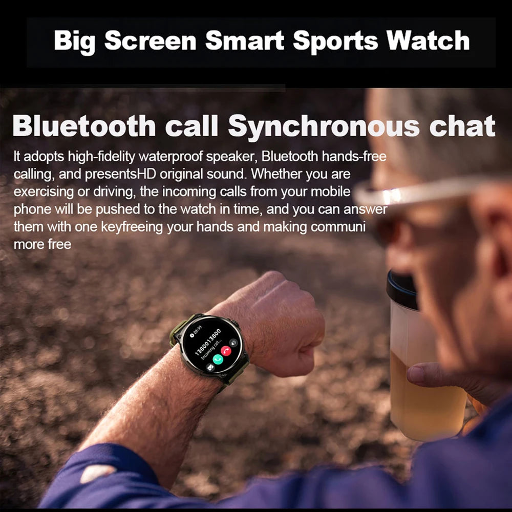 2025 NEW Smart Watch Men 1.85 inch Ultra HD 710 mAh Extra Long Life Military Smartwatches 400+Dial Fitness BT Calling Smartwatch