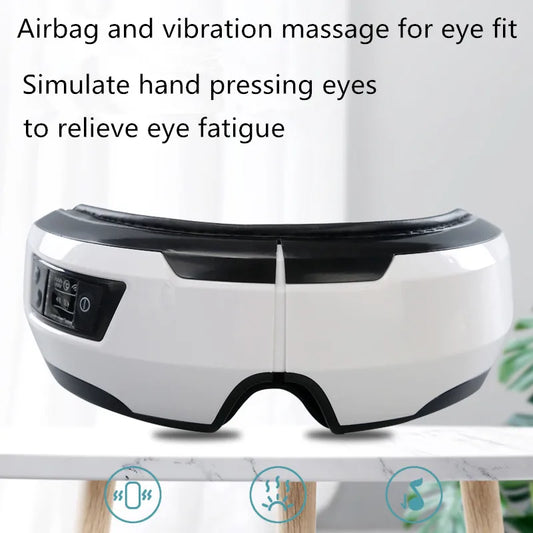 Rechargeable Eye Massager Vibration Air Pressure Heating Massage Relax Fatigue Stress Bluetoothglasses Eye Massage Machine Music