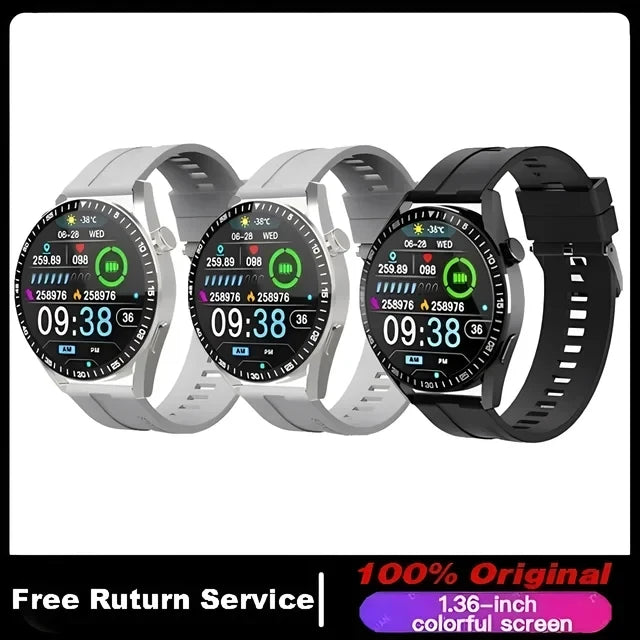 For HUAWEI Smart Watch Men 360*360 Screen Heart rate Music Player Bluetooth Call Waterproof Man Smartwatch For Android IOS 2024