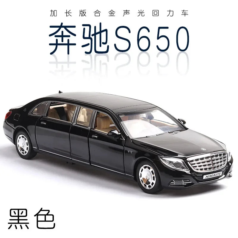 1:32 Mercedes-Benz Maybach S650 Alloy Car Model Children Toy Car Six-Door Extended Version Simulation Car Collection Gift A85