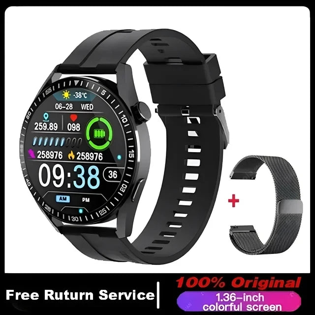For HUAWEI Smart Watch Men 360*360 Screen Heart rate Music Player Bluetooth Call Waterproof Man Smartwatch For Android IOS 2024