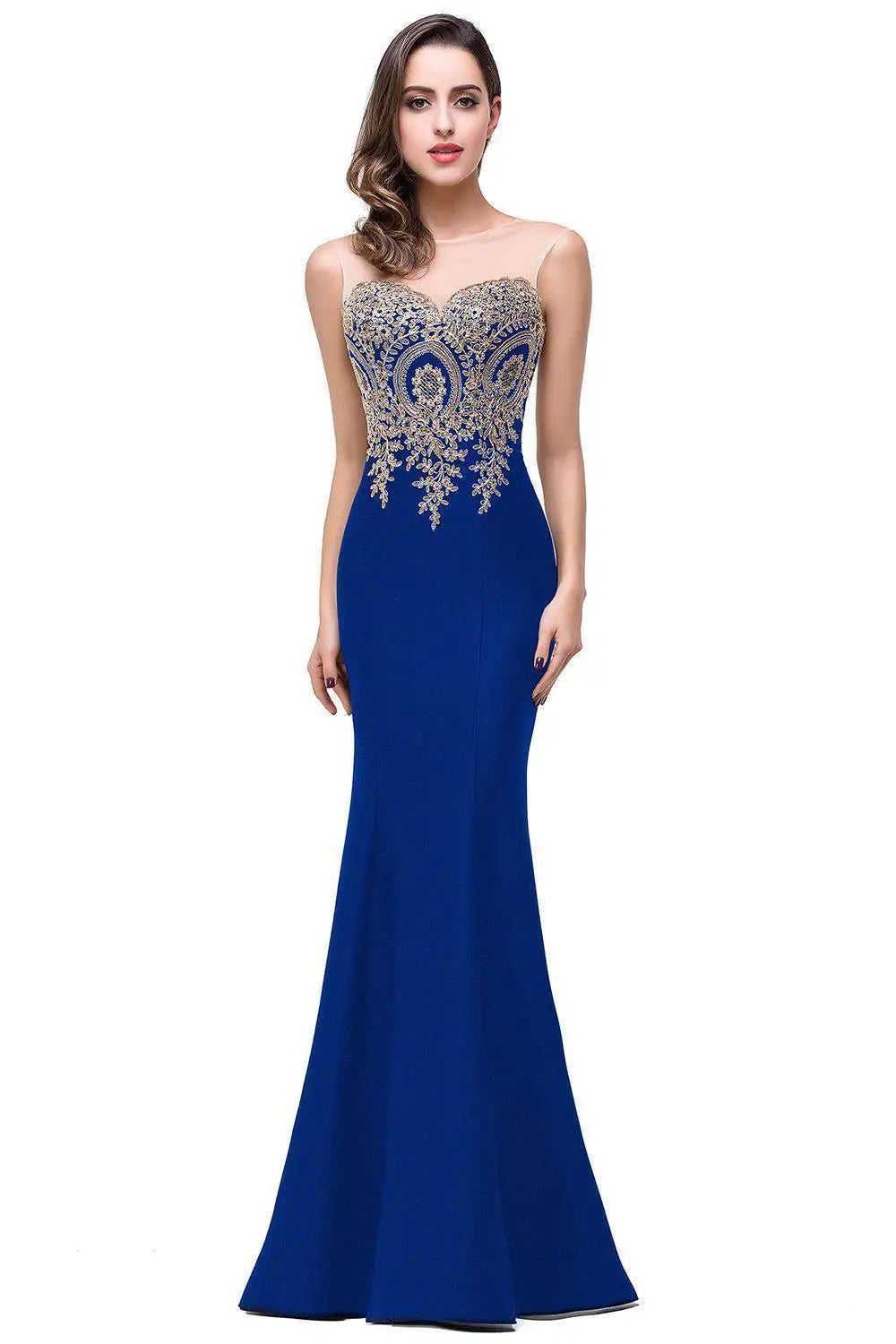 Mermaid Dresses For Prom Sweetheart Floor-Length Applique Sleeveless Zipper Up Formal Occasion Dresses Evening Dress Party Dress