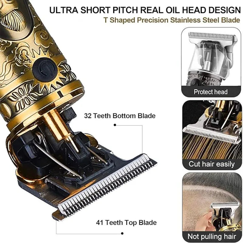 Electric Rechargeable Hair Shaver T9 Vintage Hair Cutting Machine Hair Trimmer Hair Clipper for Men Hair Clipper Beard Shave