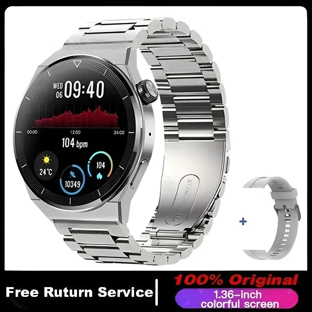 For HUAWEI Smart Watch Men 360*360 Screen Heart rate Music Player Bluetooth Call Waterproof Man Smartwatch For Android IOS 2024