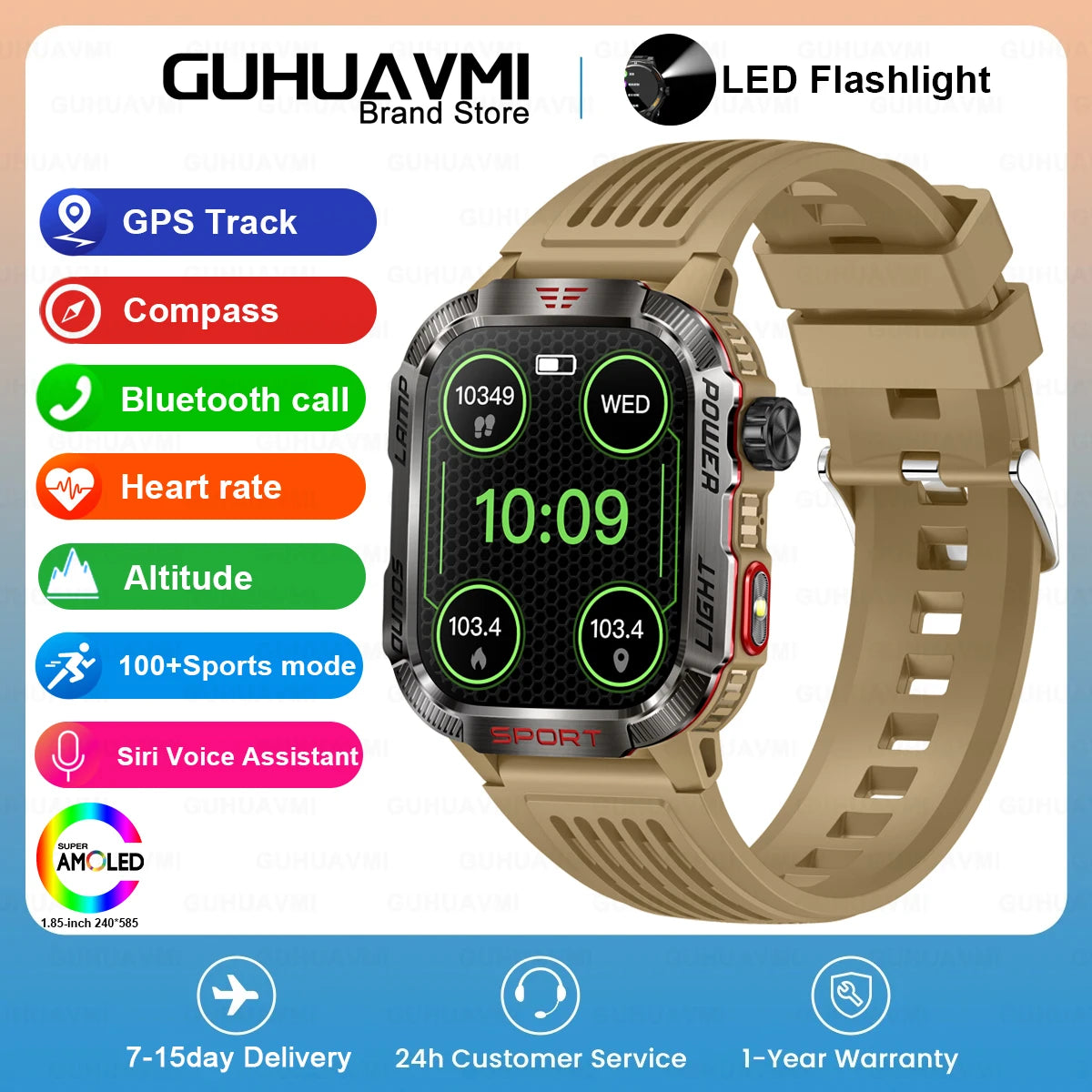 2024 New GPS Outdoor Professional Sports Smart Watch Men Women Heart Rate BT Call 3ATM Waterproof Swimming Fitness Smartwatches