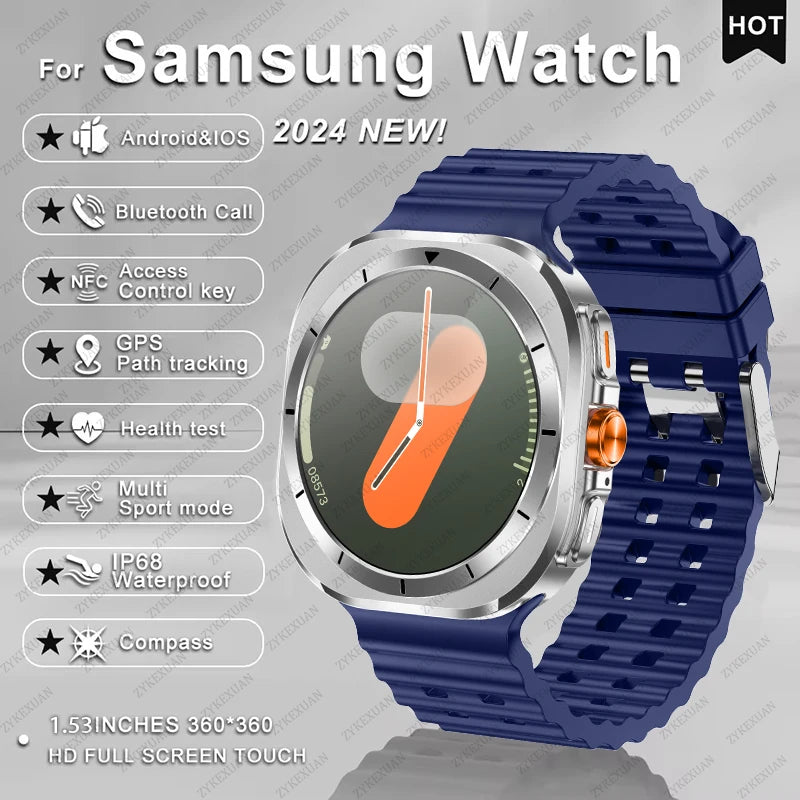 2025 New For Samsung Galaxy Watch 7 Ultra GPS NFC Smart Watch Men 1.43 " AMOLED Always Display IP68 BT Call Sports Smartwatches