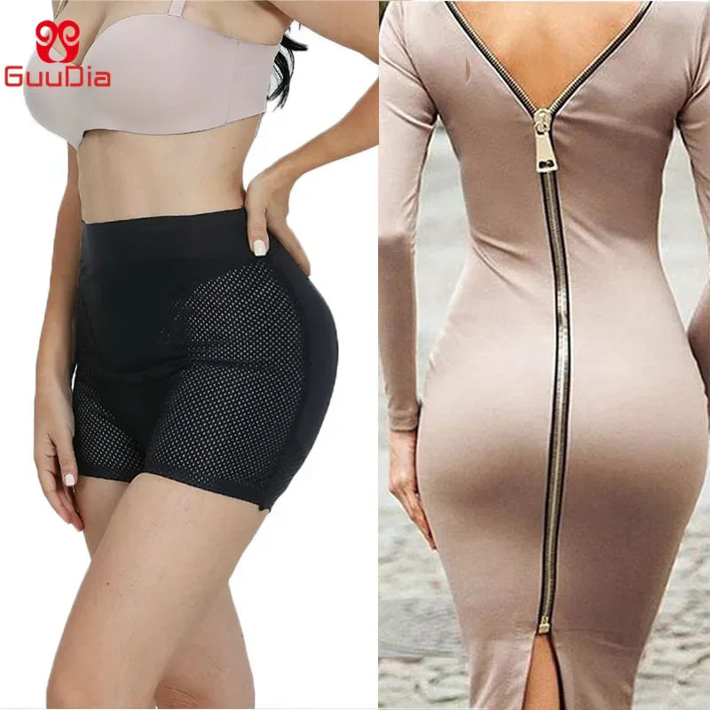 GUUDIA Women Shapers Hip Enhancer Butt Boyshorts Butt Panties High Waist Padded Underwear Butt Lifter Shapewear Tummy Control
