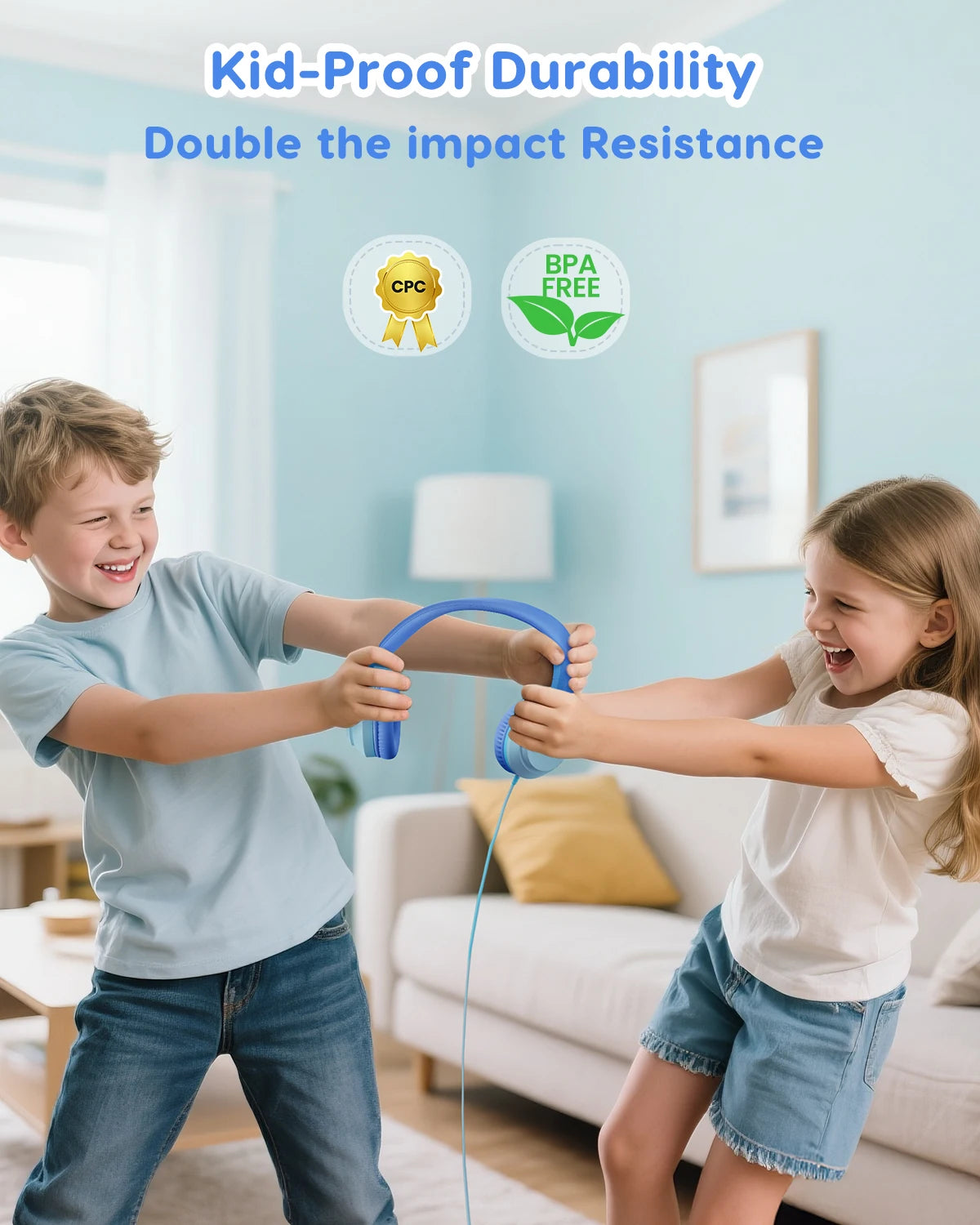 AWATRUE HK07 Kids Wired Headphones Stereo Sound Earphone with Mic Music Study Headset Limited Volume 74dB/85dB for Children