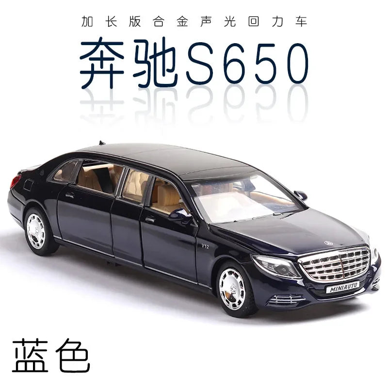 1:32 Mercedes-Benz Maybach S650 Alloy Car Model Children Toy Car Six-Door Extended Version Simulation Car Collection Gift A85