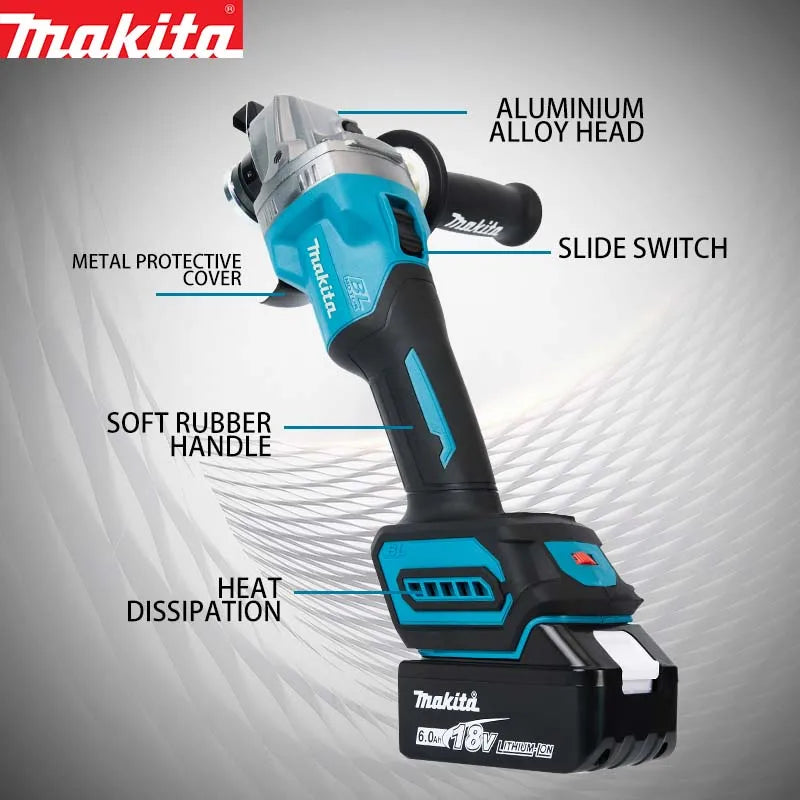 Makita new high-power charging angle grinder GA035G lithium electric grinding brushless large grinding machine cutting machine