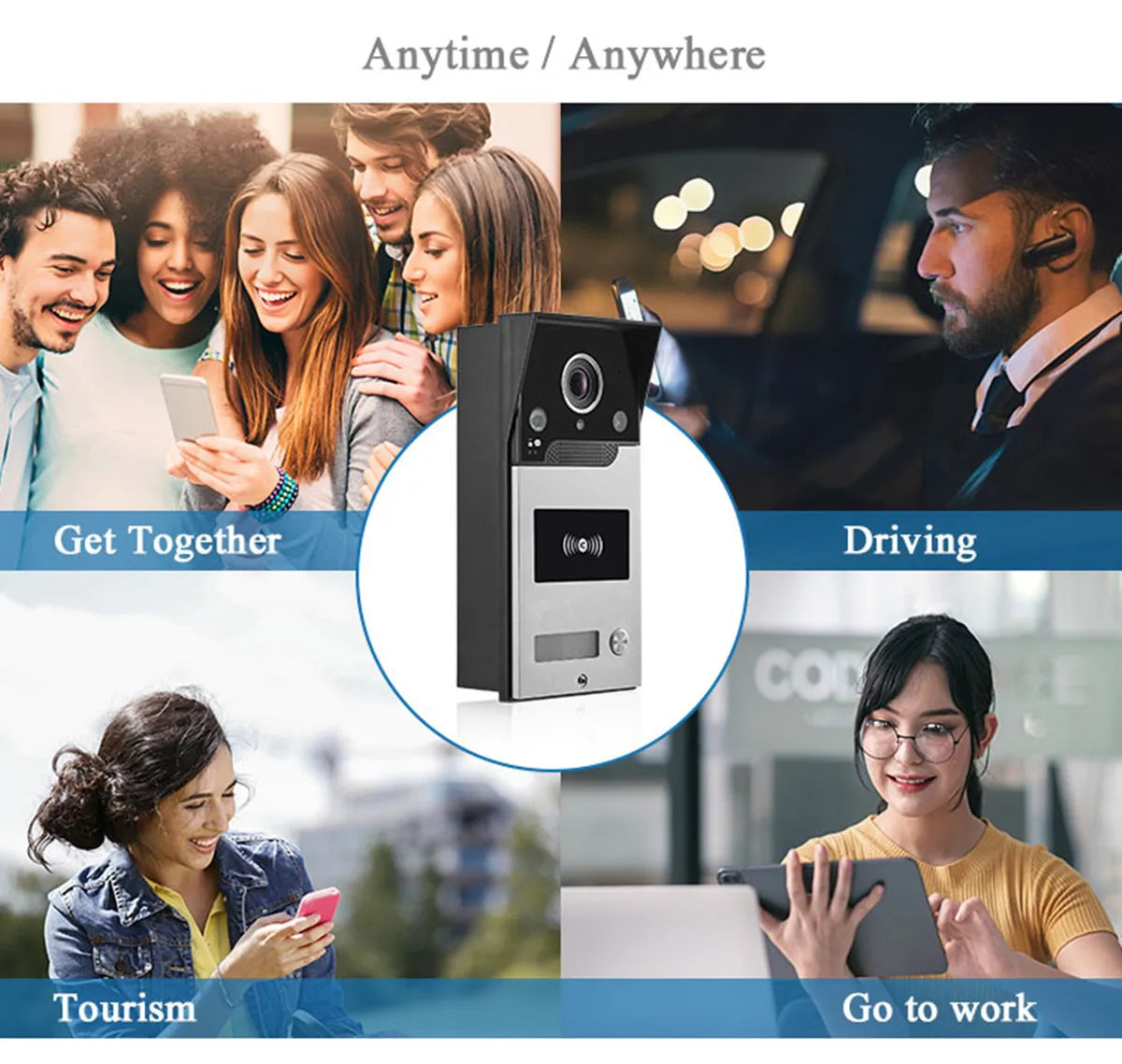 Tuya smart video doorbell wifi wireless door bell camera 1080P HD Video Intercom system outdoor doorbell RFID TF motion detect